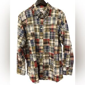 BROOKS BROTHERS M Madison fit patchwork quilted long sleeve button down shirt